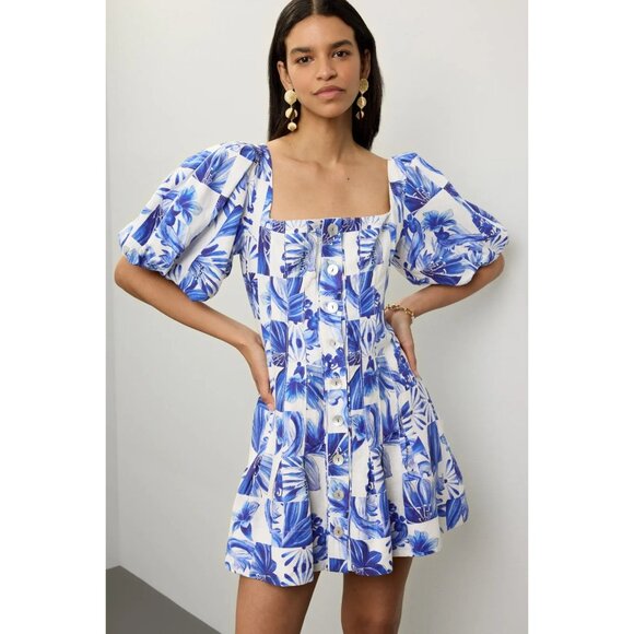 FARM Rio Blue and White Floral Dress - Picture 1 of 1